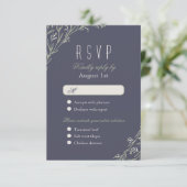 Elegante bloemenkrijtbord rustieke bruiloft RSVP Kaartje (Staand voorkant)