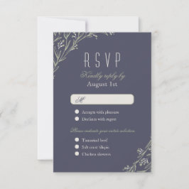 Elegante bloemenkrijtbord rustieke bruiloft RSVP Kaartje