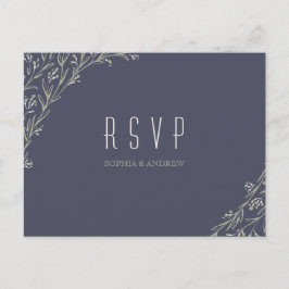 Elegante bloemenkrijtbord rustieke bruiloft RSVP Uitnodiging Briefkaart