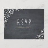 Elegante bloemenkrijtbord rustieke bruiloft RSVP Uitnodiging Briefkaart (Voorkant)
