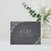 Elegante bloemenkrijtbord rustieke bruiloft RSVP Uitnodiging Briefkaart (Staand voorkant)
