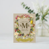 Elegante bloemenkroon in liefdevolle herinnering r briefkaart (Staand voorkant)