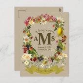 Elegante bloemenkroon in liefdevolle herinnering r briefkaart (Voorkant / Achterkant)