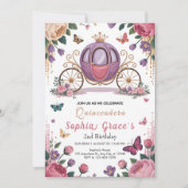 Elegante Bloemenkroon Prinses Kaart (Voorkant)