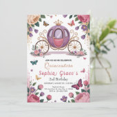 Elegante Bloemenkroon Prinses Kaart (Staand voorkant)