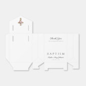 Elegante bloemenkruis doop bedankdoosjes (Uitgevouwen)