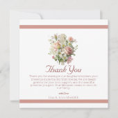 Elegante bloemenkruis doop bedankkaart (Voorkant)