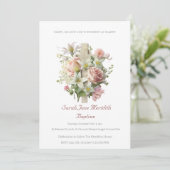 Elegante bloemenkruis doop kaart (Staand voorkant)