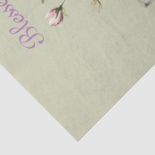 Elegante Bloemenkruis gezegend en dankbaar!!! Tissuepapier (Detail)