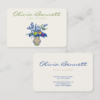 Elegante Bloemenkunst Evenementenplanner Visitekaa Visitekaartje