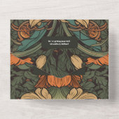 Elegante bloemenkunst nouveau bruiloft all in one uitnodiging (Achterkant)