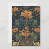 Elegante bloemenkunst nouveau bruiloft kaart (Achterkant)