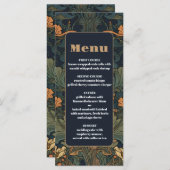 Elegante bloemenkunst nouveau bruiloft menu (Voorkant / Achterkant)