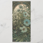 Elegante bloemenkunst nouveau bruiloft menu (Achterkant)