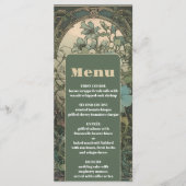 Elegante bloemenkunst nouveau bruiloft menu (Voorkant)