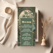 Elegante bloemenkunst nouveau bruiloft menu