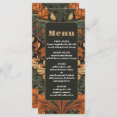 Elegante bloemenkunst nouveau bruiloft menu (Voorkant / Achterkant)