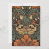 Elegante bloemenkunst nouveau bruiloft save the date (Achterkant)