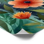 Elegante Bloemenkunstposter Poster (Hoek)