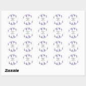 Elegante bloemenlavendel Baby showers envelopzegel Ronde Sticker (Vel)