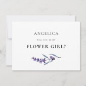 Elegante Bloemenlavendel Bloemenmeisje Proposal Ka Kaart (Voorkant)