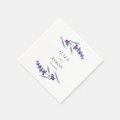 Elegante bloemenlavendel bruiloft papier servet (Hoek)