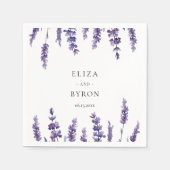 Elegante bloemenlavendel bruiloft papier servet (Voorkant)