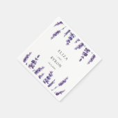 Elegante bloemenlavendel bruiloft papier servet (Hoek)