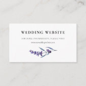 Elegante bloemenlavendel bruiloft website kaart (Voorkant)