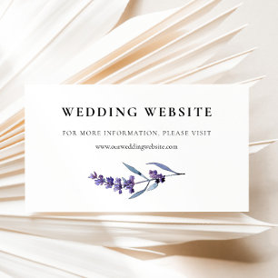 Elegante bloemenlavendel bruiloft website kaart