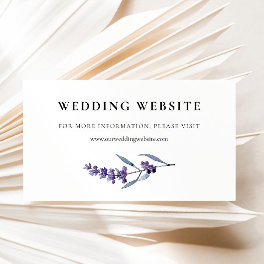 Elegante bloemenlavendel bruiloft website kaart