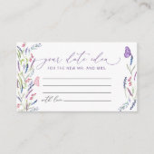 Elegante Bloemenlavendel Datum Nachtideeën Informatiekaartje (Voorkant)