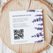 Elegante Bloemenlavendel Honeymoon Fund QR-code Informatiekaartje