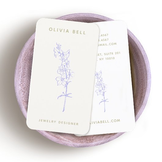 Elegante bloemenlavendel Larkspur Visitekaartje