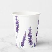 Elegante bloemenlavendel papieren bekers (Rechts)
