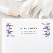 Elegante bloemenlavendel retouradres etiket (Insitu)