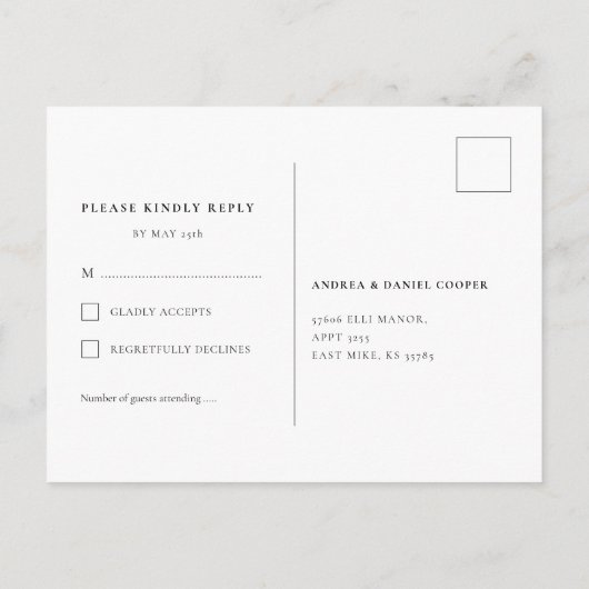 Elegante Bloemenlavendel RSVP Briefkaart (Achterkant)