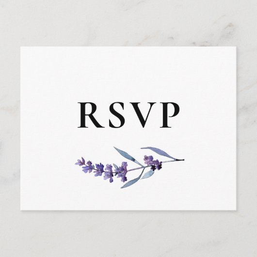 Elegante Bloemenlavendel RSVP Briefkaart (Voorkant)