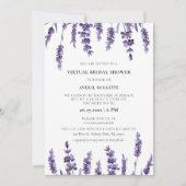 Elegante bloemenlavendel Virtual Vrijgezellenfeest Kaart (Voorkant)