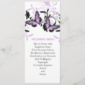 Elegante Bloemenlavendel Vlinder Bruiloft Menu (Voorkant)