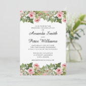 Elegante bloemenlente / zomer bruiloft uitnodiging (Staand voorkant)