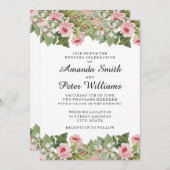 Elegante bloemenlente / zomer bruiloft uitnodiging (Voorkant / Achterkant)