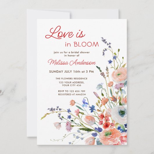 Elegante Bloemenliefde is in Bloom Vrijgezellenfee Kaart (Voorkant)