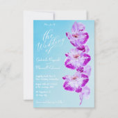 Elegante Bloemenliefde Wit Blauwe Orchideeën Bruil Kaart (Voorkant)