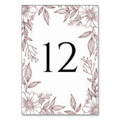 Elegante Bloemenlijn Tekening Roest Rode Bruiloft Kaart (Voorkant)