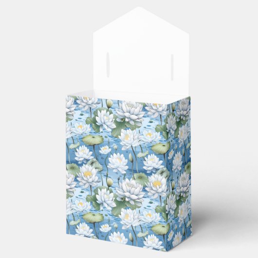 Elegante bloemenlotusbloemen betegeld bedankdoosjes (Geopend)