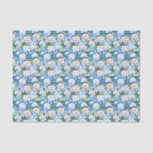 Elegante bloemenlotusbloemen betegeld tissuepapier (Voorkant)