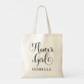 Elegante bloemenmeisje kalligrafie script tote bag (Achterkant)