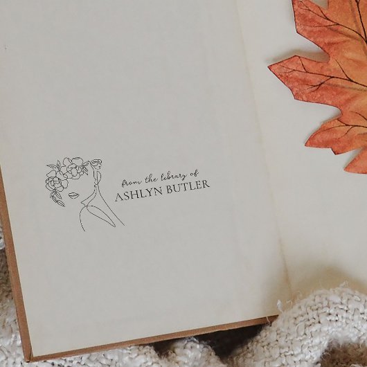 Elegante Bloemenmeisje uit de bibliotheek van Cust Rubberstempel