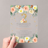 Elegante bloemenmeisjes 2e verjaardag acryl uitnodigingen (Insitu (Draagbaar))
